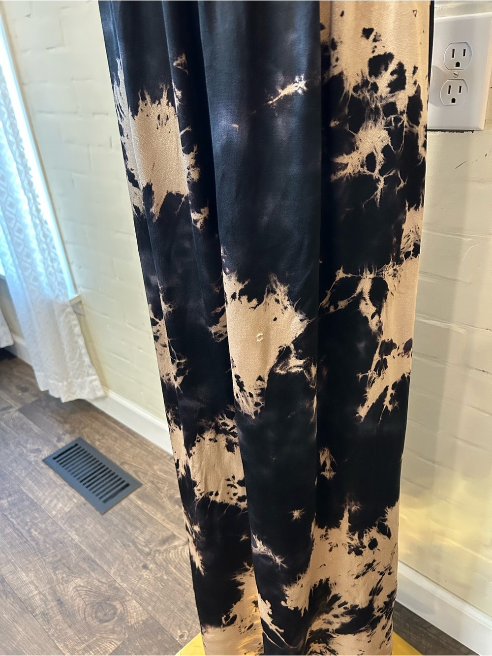 Young Fabulous & Broke Strapless Black Tan Tie Dye Maxi Dress Size L Boho Y2K - Picture 12 of 12